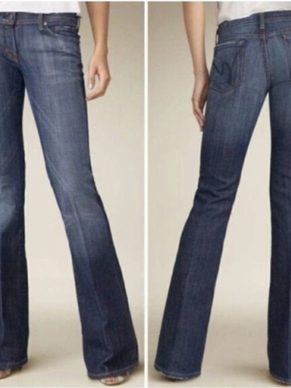 Citizens Of Humanity Indigo Low Waist Flare Jeans - Ingrid 002 Stretch